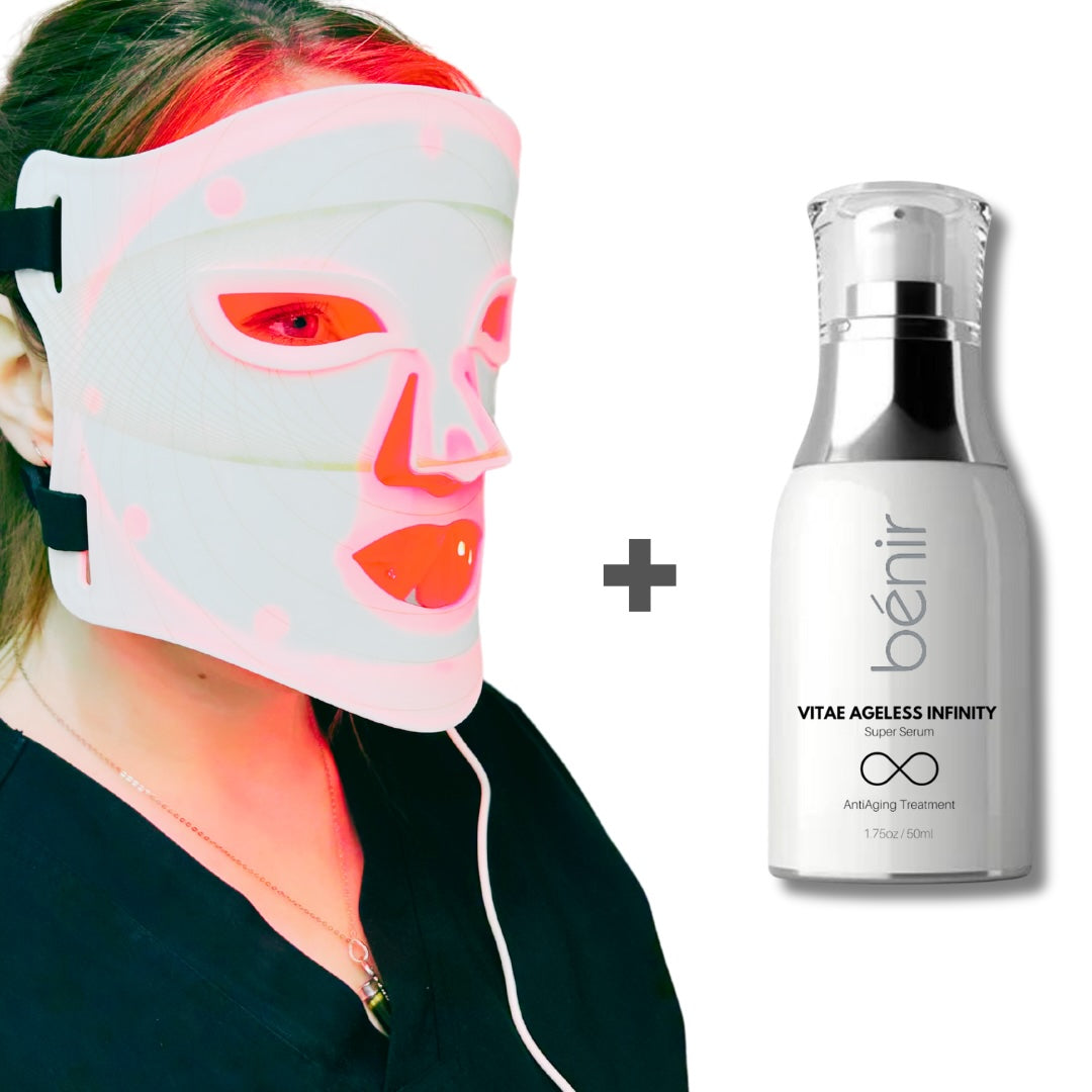 Vitae Ageless Serum + Unicorn LED Treatment Mask DUO.